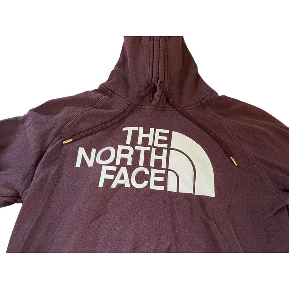 The North Face Hoodie Womens Size Medium M Burgundy Pullover Logo Sweatshirt - Picture 6 of 7